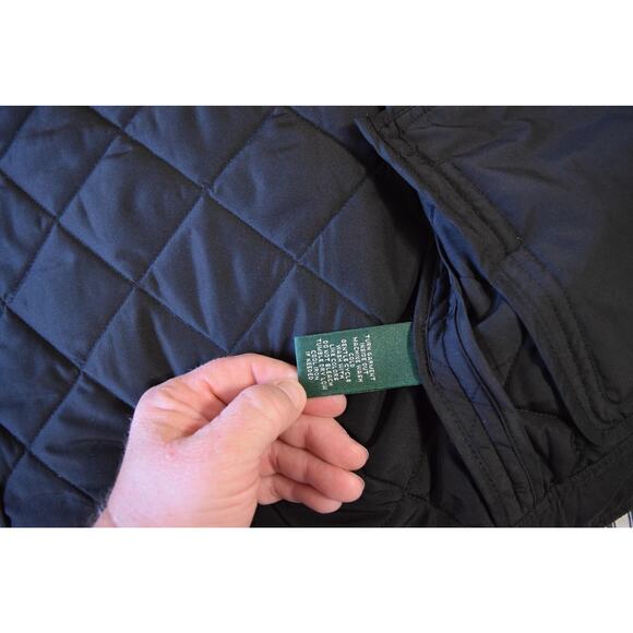 Lauren Ralph Lauren Jacket Womens Large Black Quilted Gold Button Equestrian - Picture 5 of 5